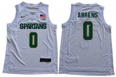 Men Kyle Ahrens Michigan State Spartans #0 Nike NCAA White Authentic College Stitched Basketball Jersey HJ50D31WK
